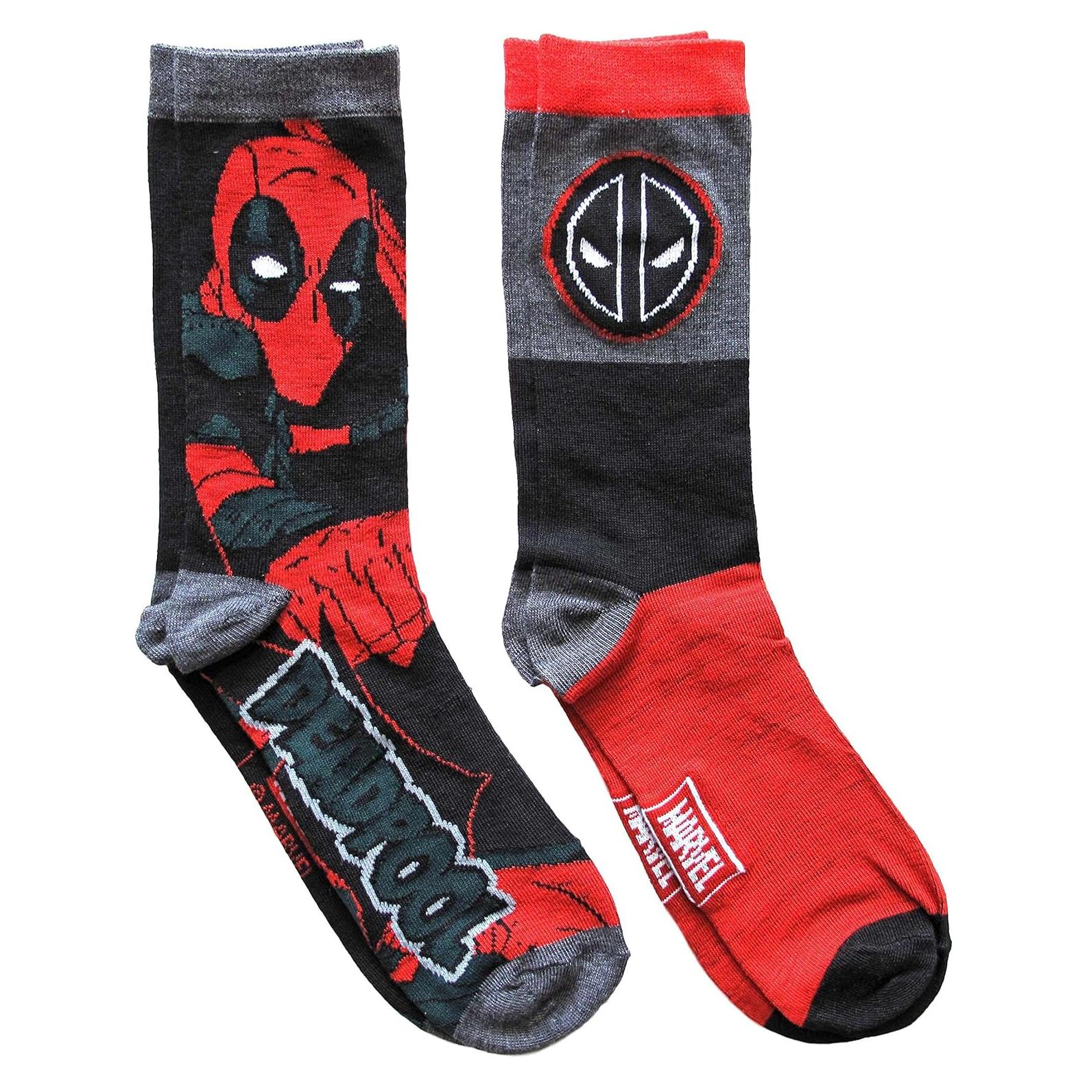Calcetines de tripulación Marvel Deadpool 2 pares hombres 6-12