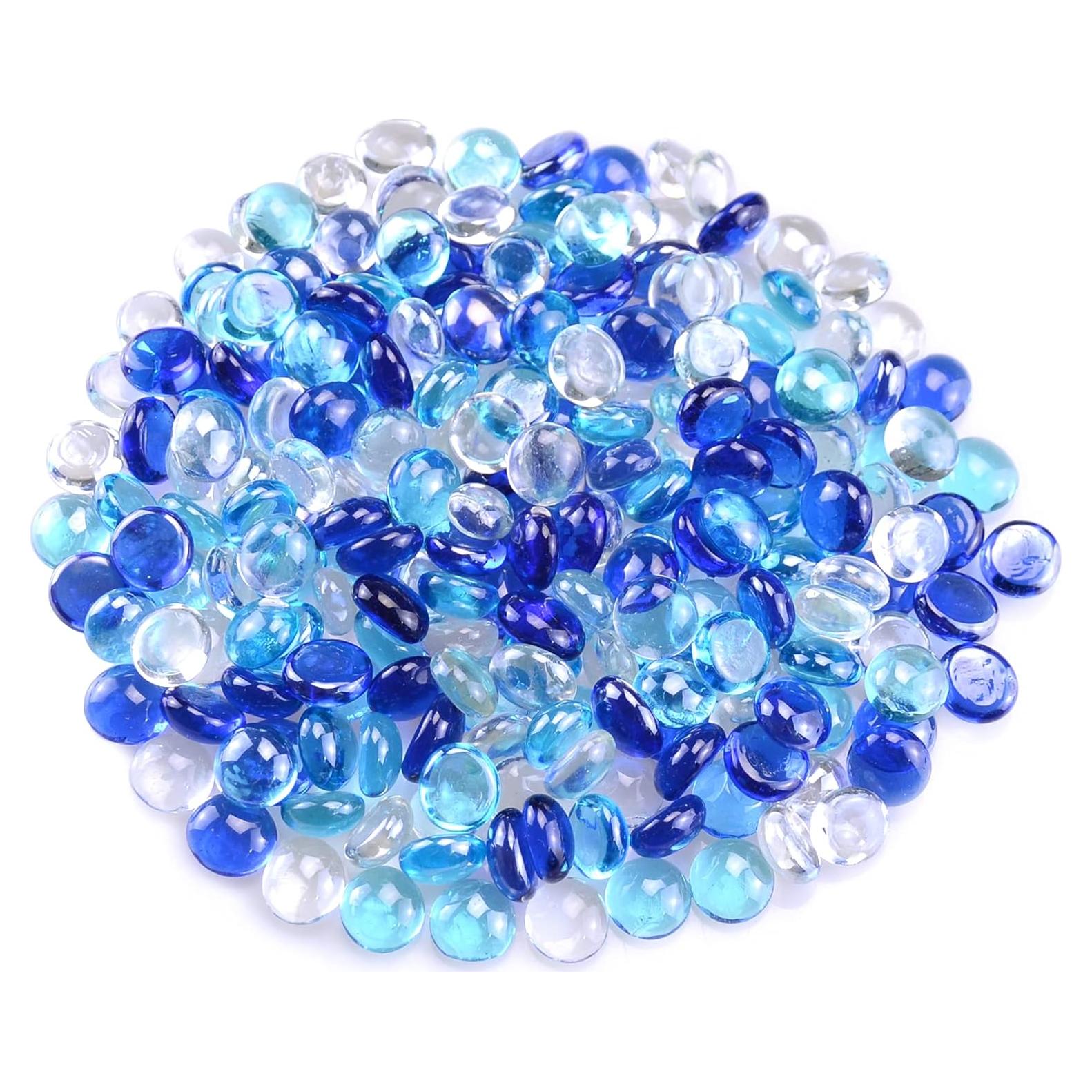 Gemas de Vidrio KINGOU Mini 12-14 mm Transparente y Azul