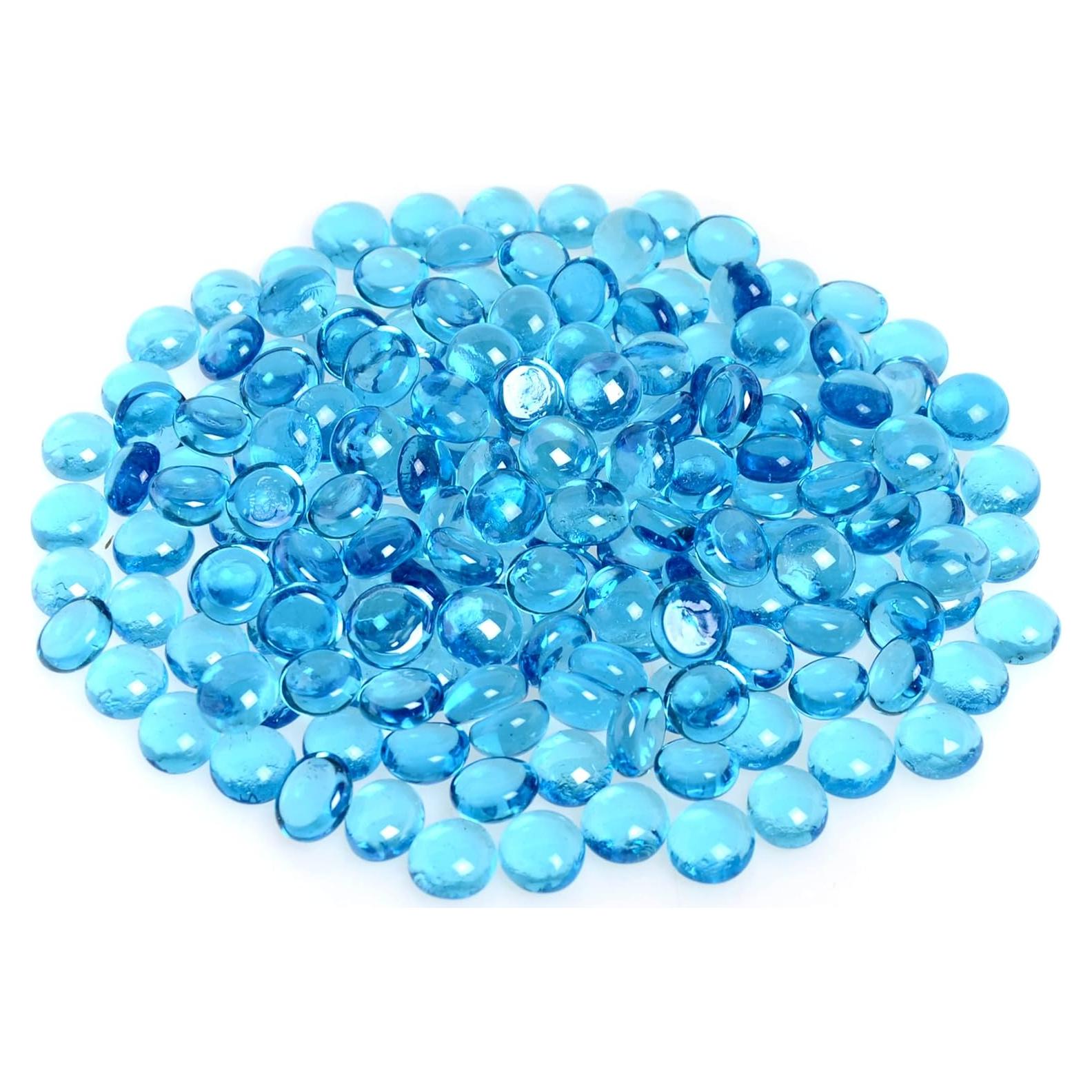 Gemas de Vidrio KINGOU Azul Aqua 14-16mm para Decoración