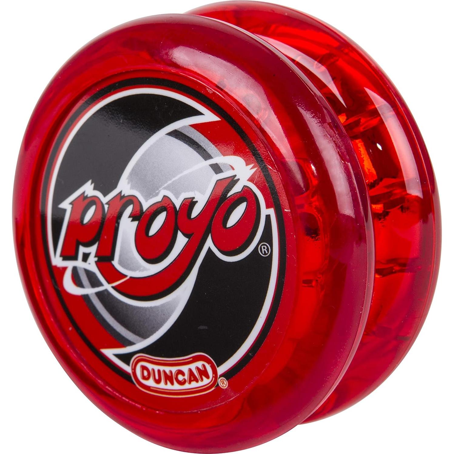 Duncan Toys ProYo Looper Yo-Yo, Beginner Yo-Yo with String, Wooden Axle and Plastic Body, Red