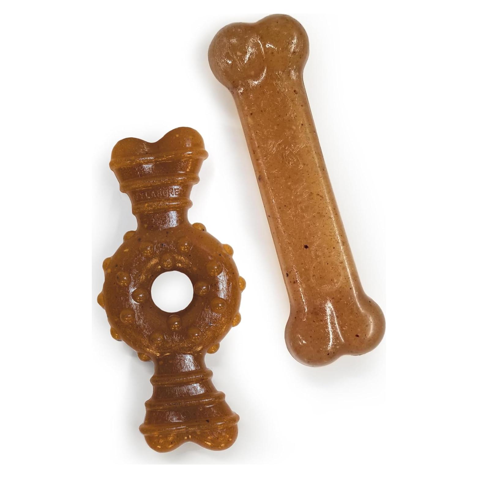 Juguete de Masticar Nylabone para Cachorros - Sabor Pollo - Paquete de 2