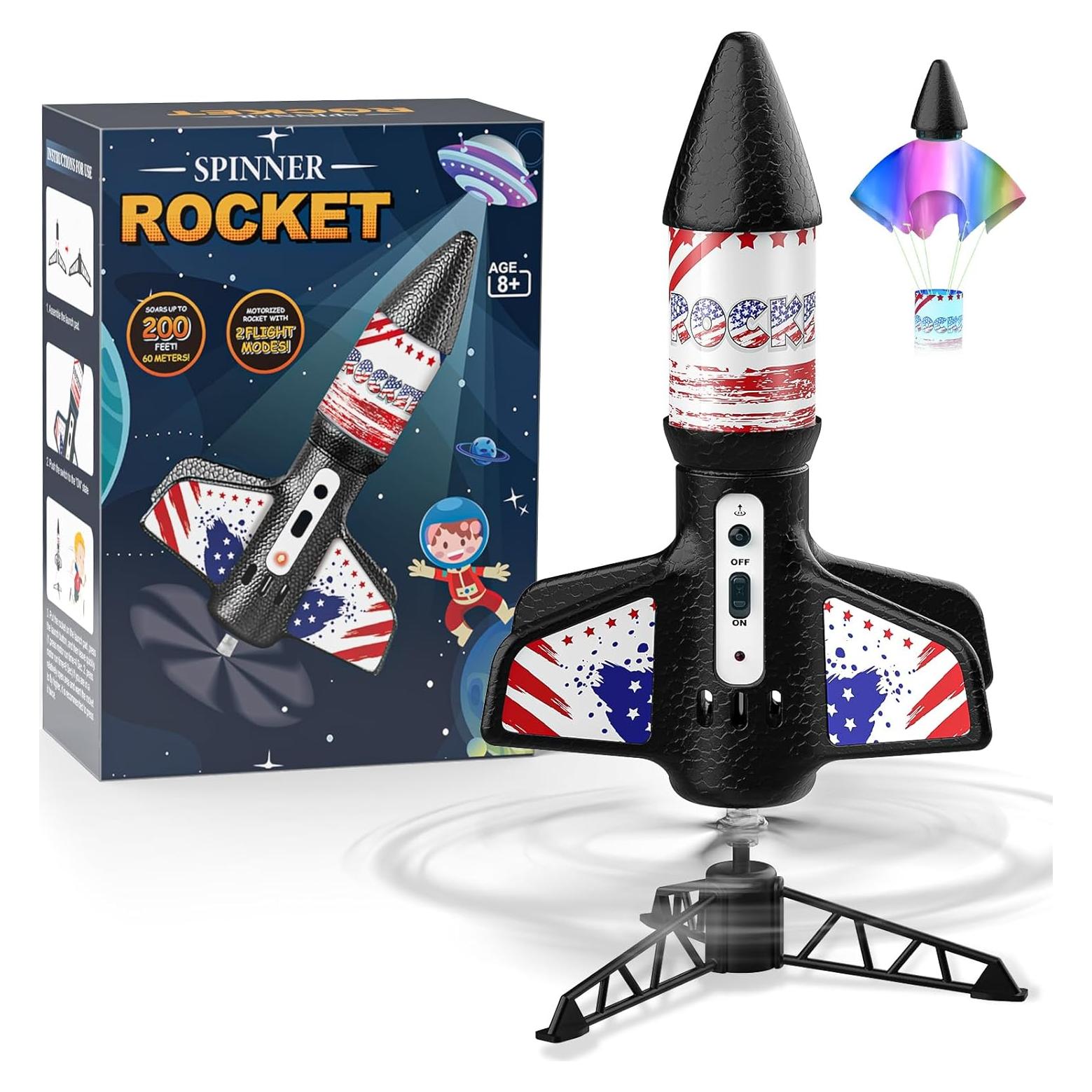 Lanzador de Cohetes Mafbeanl NO.2231A, Juguete Recargable 61m