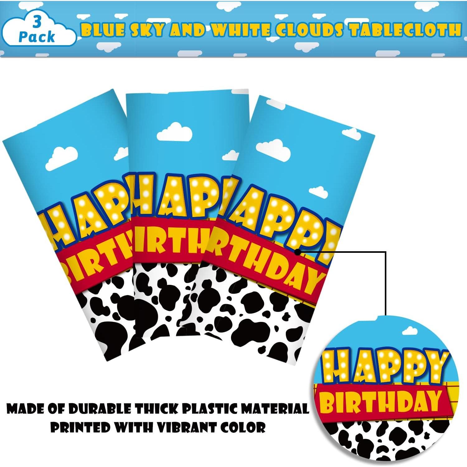 Manteles de Cumpleaños Ragnhild Patrón Vaca 137x274 cm - Paquete de 3