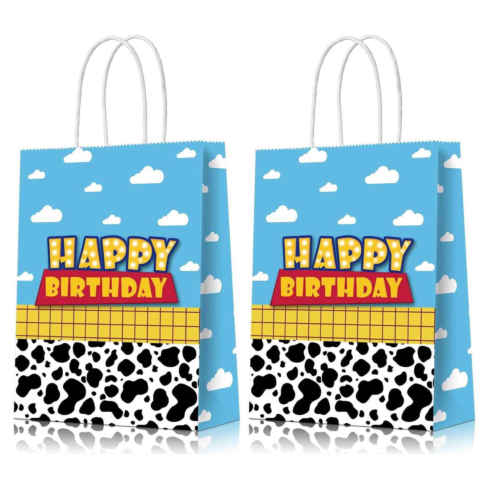 16 Bolsas de Regalo de Cumpleaños Ragnhild Patrón Vaca 22cm