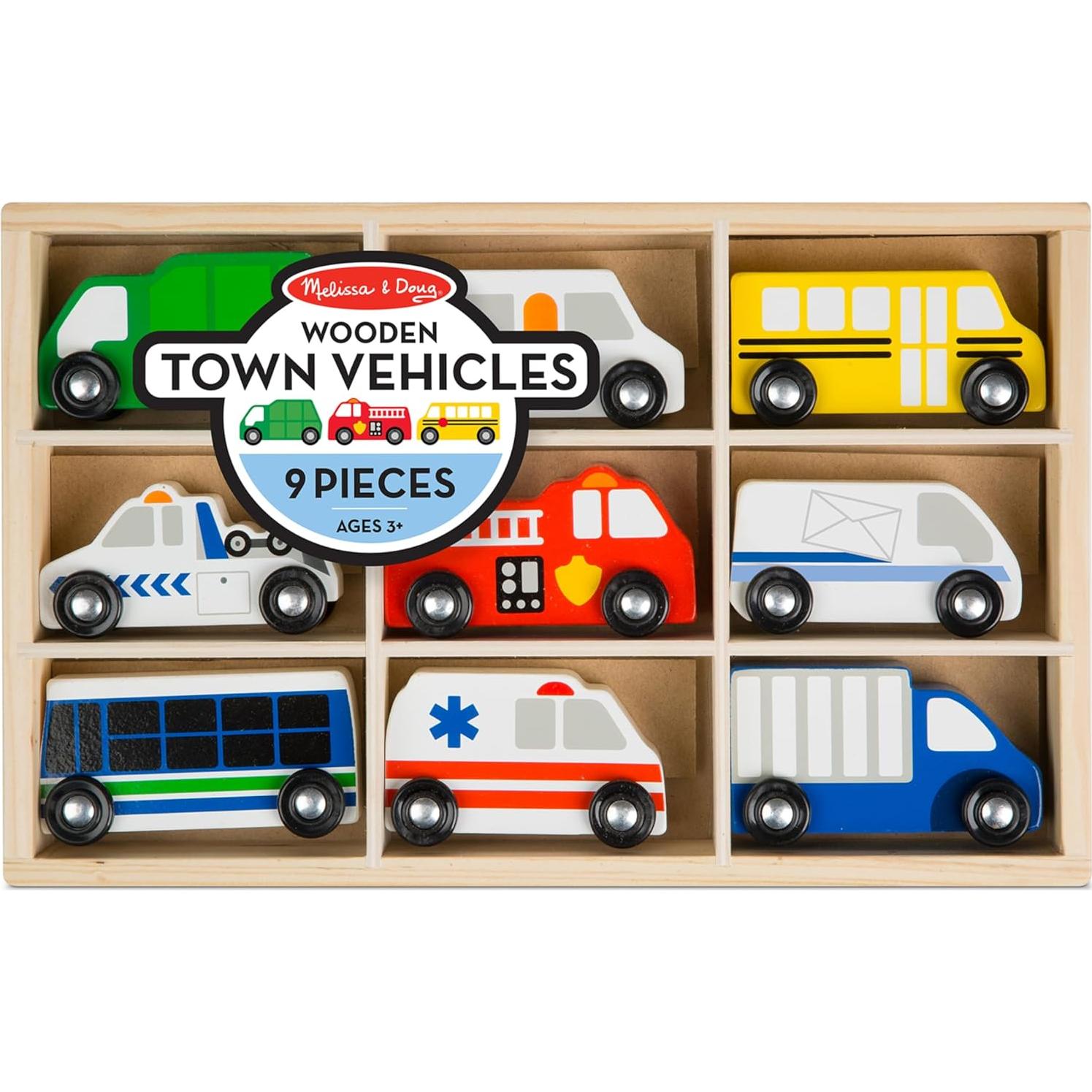 Juego de Vehículos de Madera Melissa & Doug - 9 Piezas