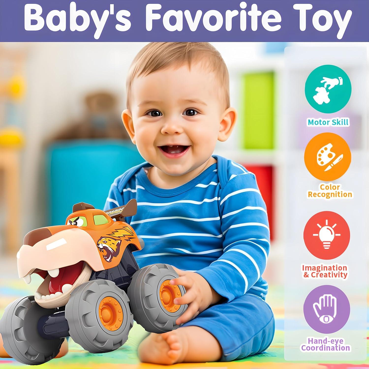 Coches de Juguete MOONTOY 3 Camiones Monstruo para Niños 1-3 Años