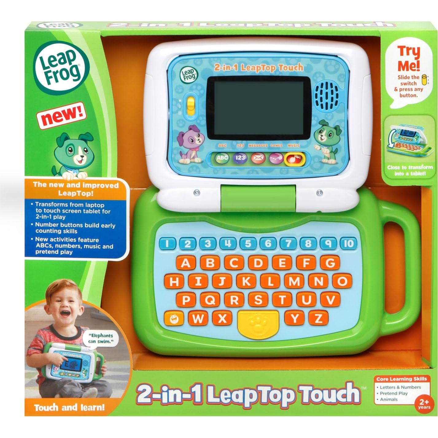 LeapFrog LeapTop Touch 2-en-1 Verde - Laptop y Tableta Infantil