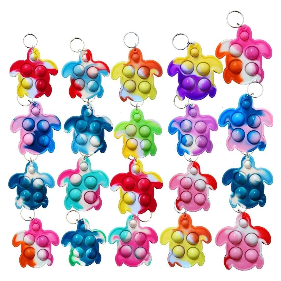 20 Llaveros Tortuga Pop Mini Roaqua - Juguetes de Fiesta