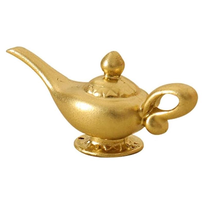 Lámpara de Genio Aladino Miniatura Dorada 1/12 para Muñecas