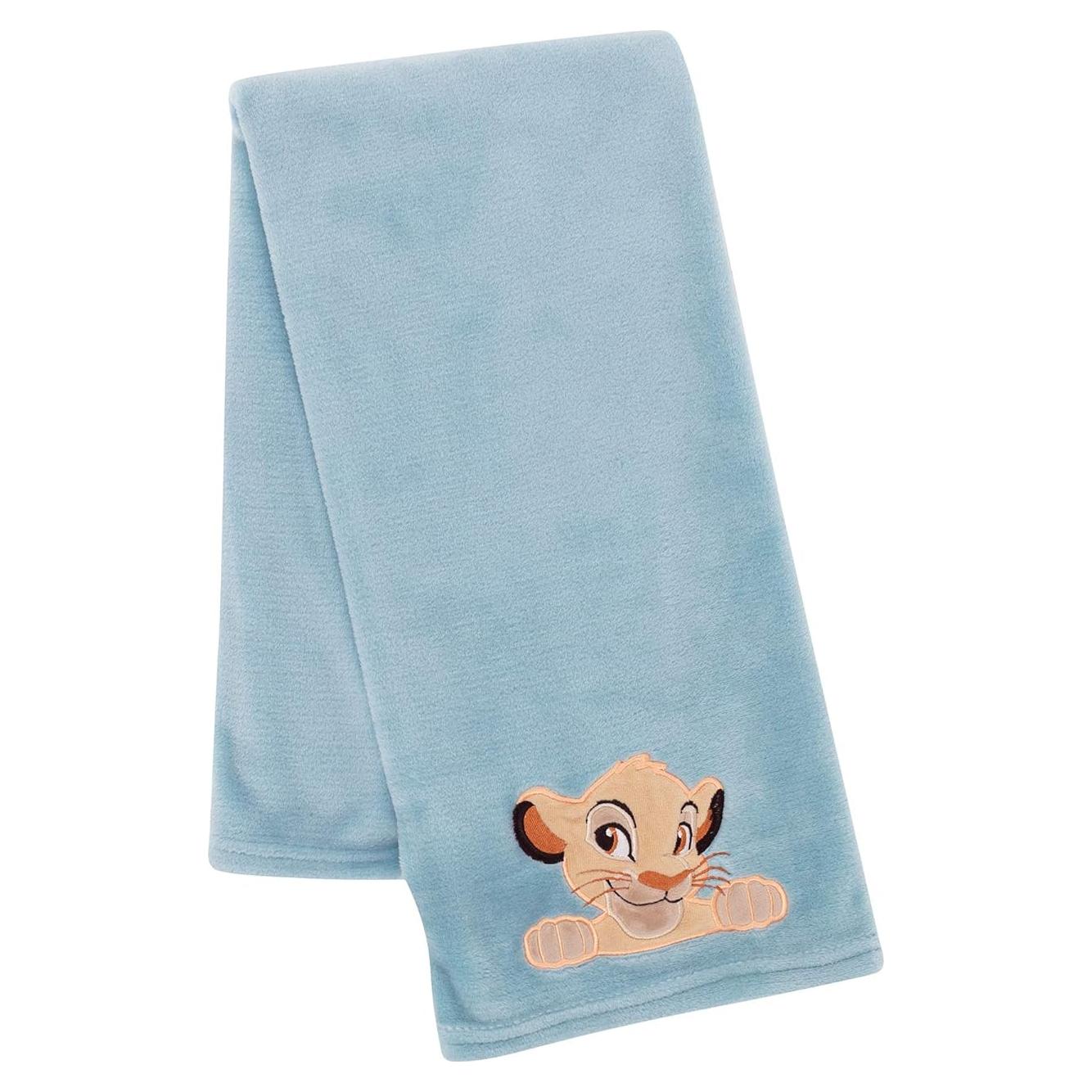 Manta de Recibir Lambs & Ivy Rey León Azul 76x102 cm