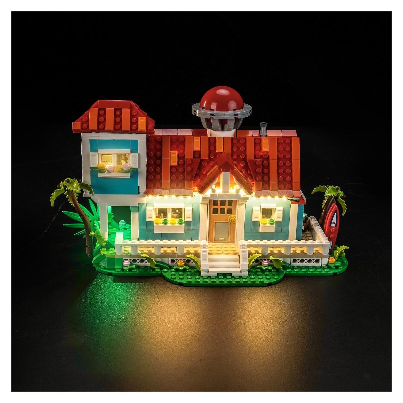 Luz LED BrickBling para Lego Lilo y Stitch Casa de Playa