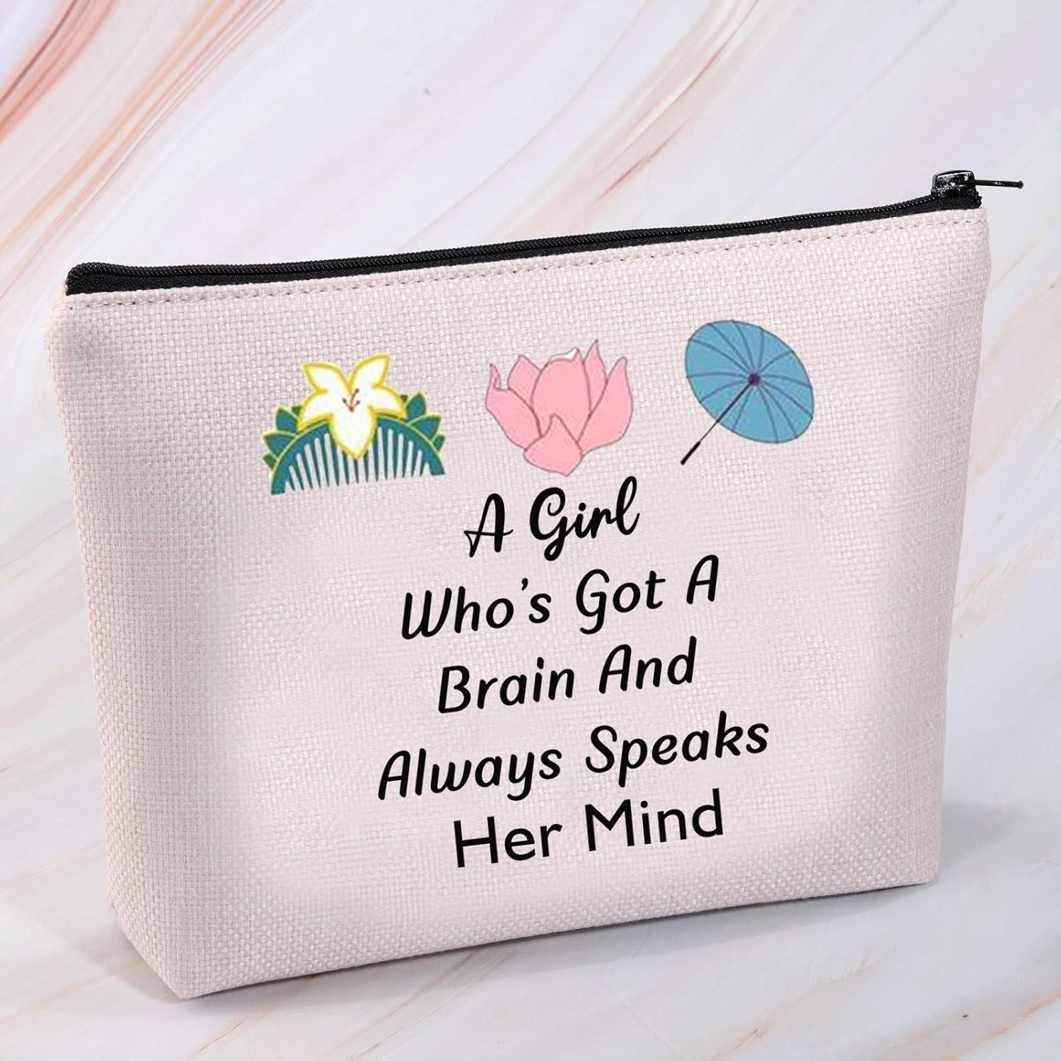 Bolsa de Maquillaje Cosmético MNIGIU Inspiración Mulan 23.5x17cm