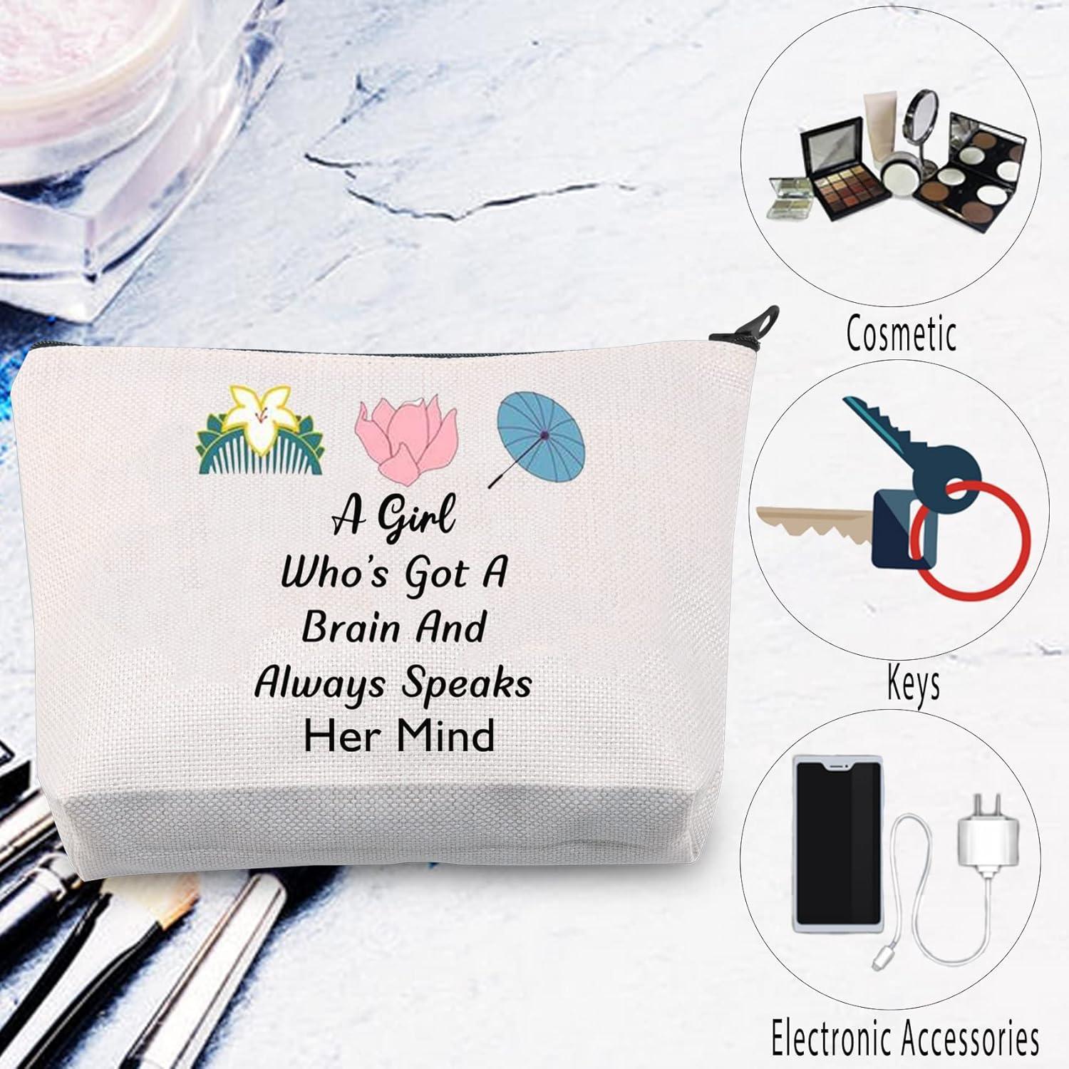 Bolsa de Maquillaje Cosmético MNIGIU Inspiración Mulan 23.5x17cm