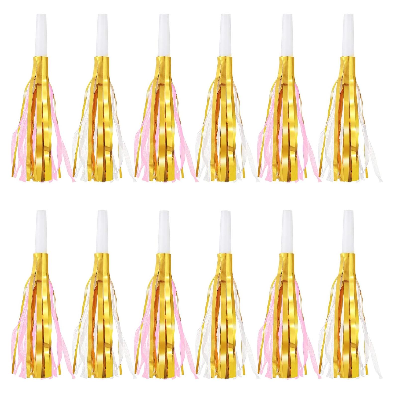 24 Silbatos Musicales Gejoy con Brillo para Fiestas