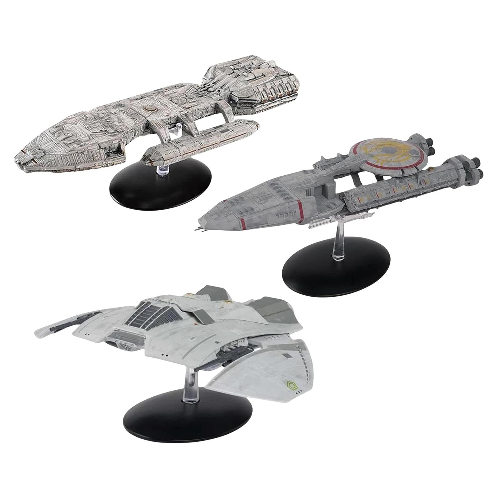 Conjunto de Réplicas de Naves Battlestar Galactica Eaglemoss 3 Piezas