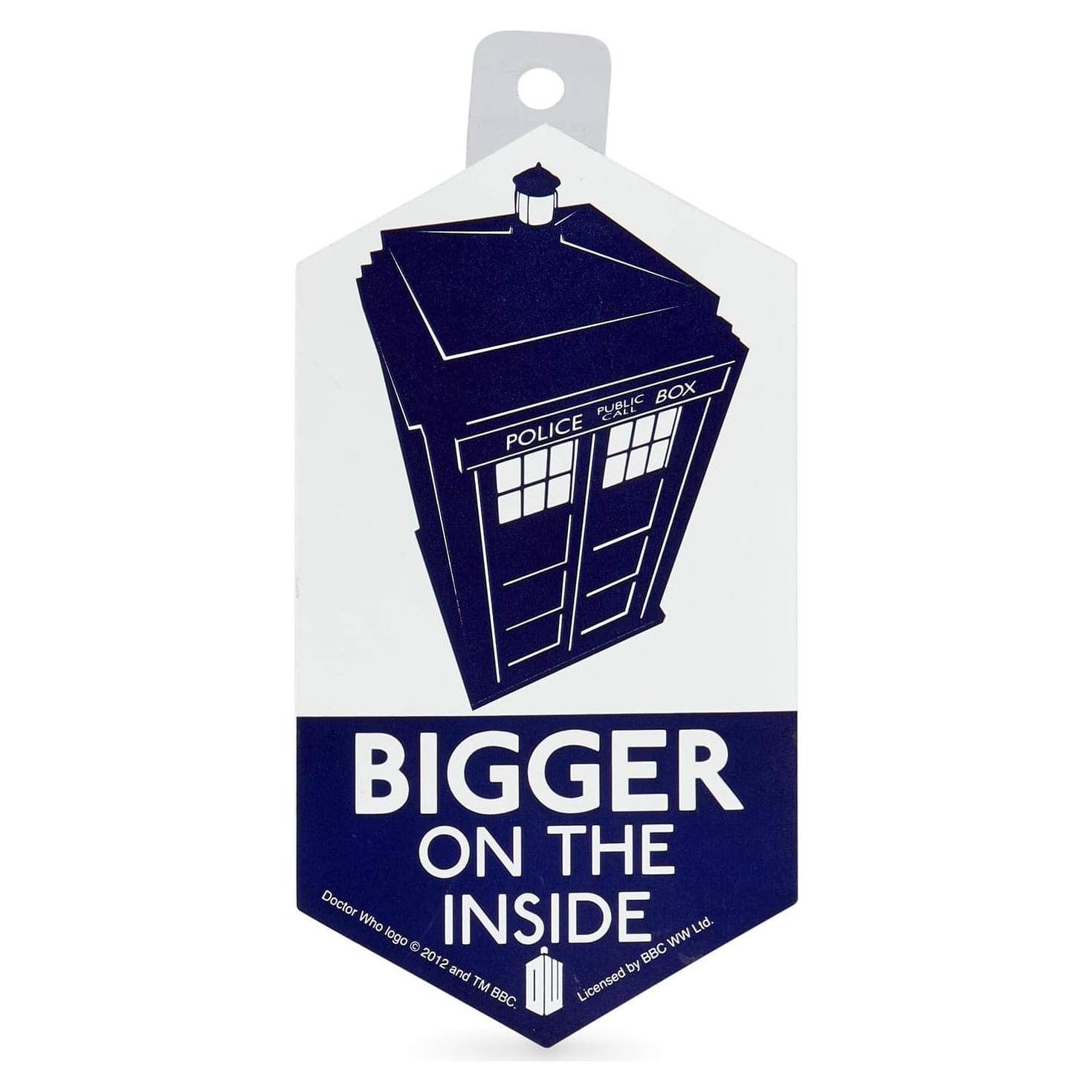 Pegatina de Vinilo Doctor Who TARDIS 10 cm - Más Grande Por Dentro