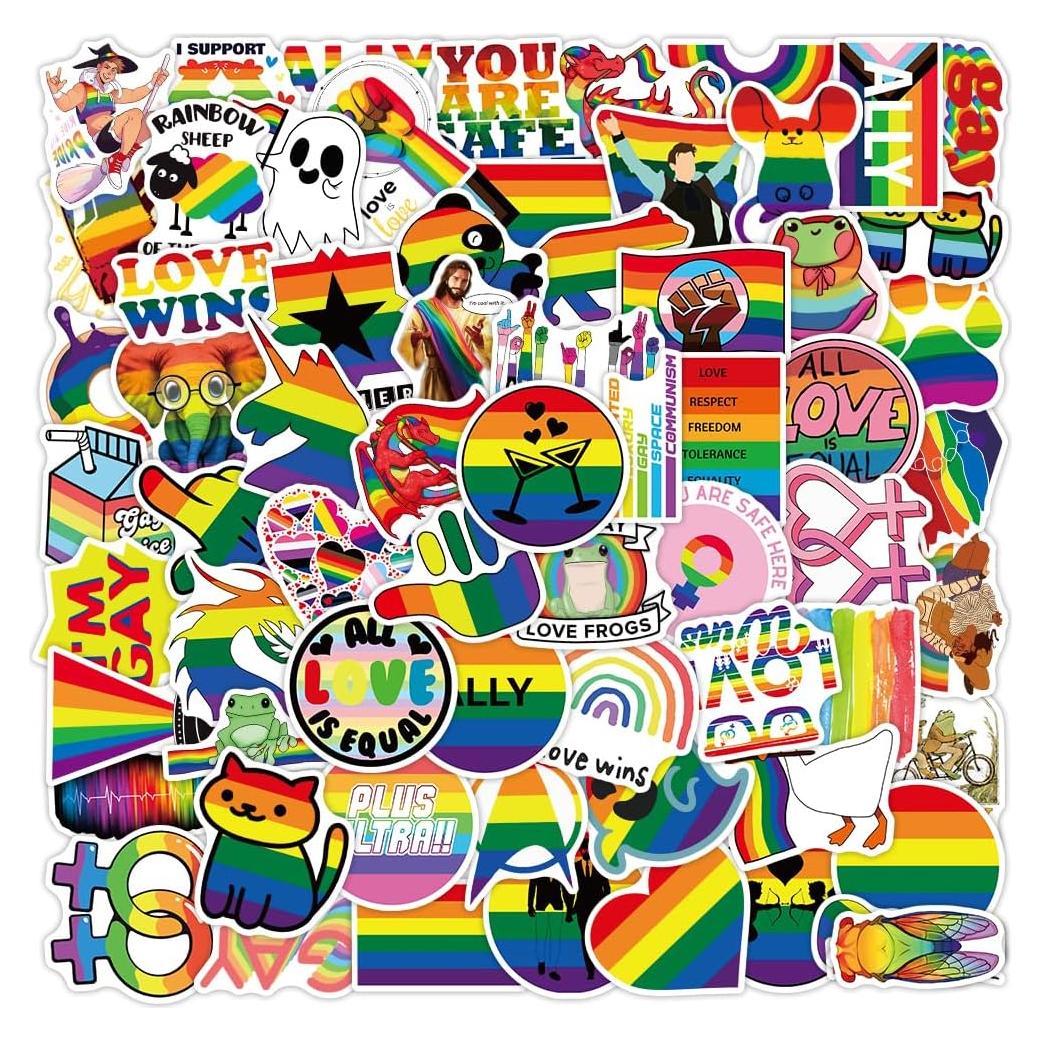 103 Calcomanías de Orgullo LGBTQ+ Ohhaha - Impermeables