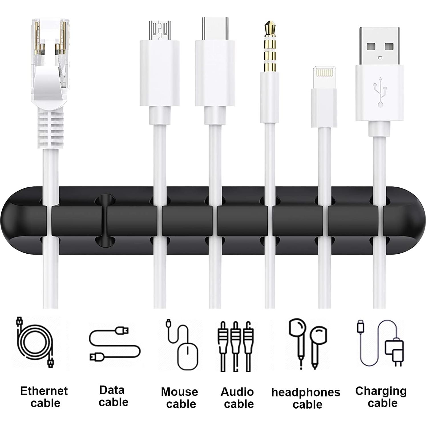 SOULWIT Clips Sujetacables Autoadhesivos Silicona 3 Pzas