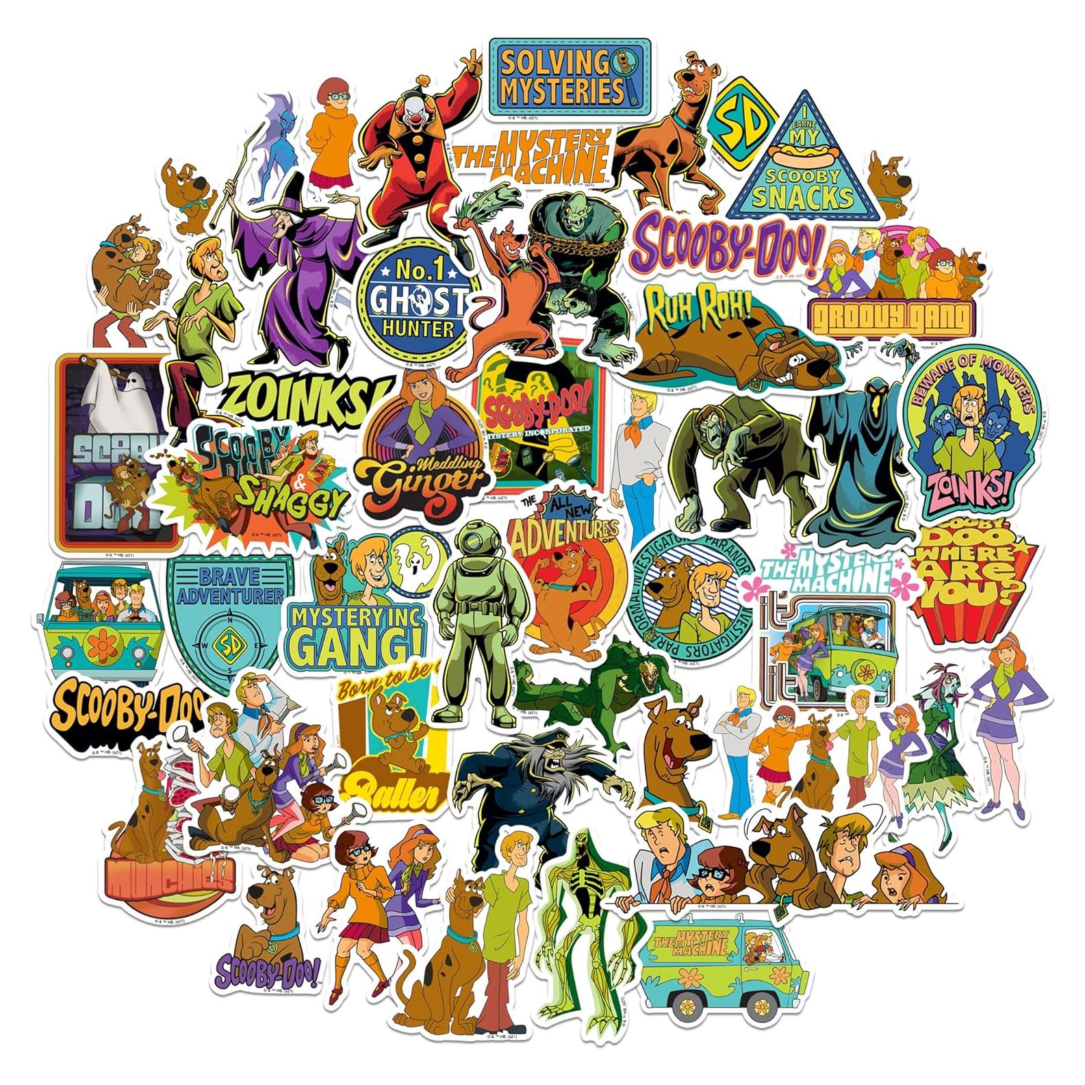 Calcomanías Scooby-Doo - Paquete de 50 Vinilo Premium