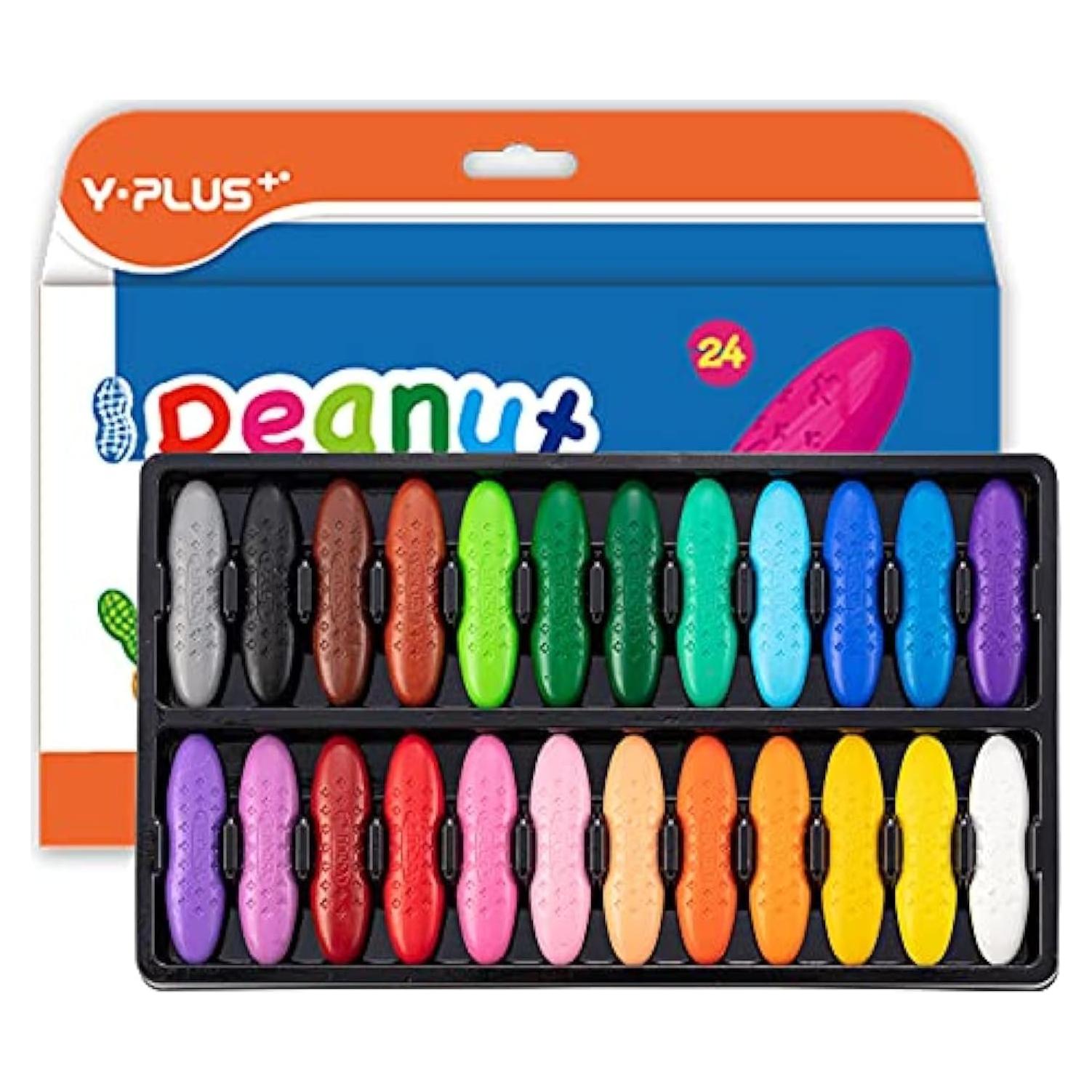Crayones YPLUS de Cacahuate 24 Colores Lavables No Tóxicos