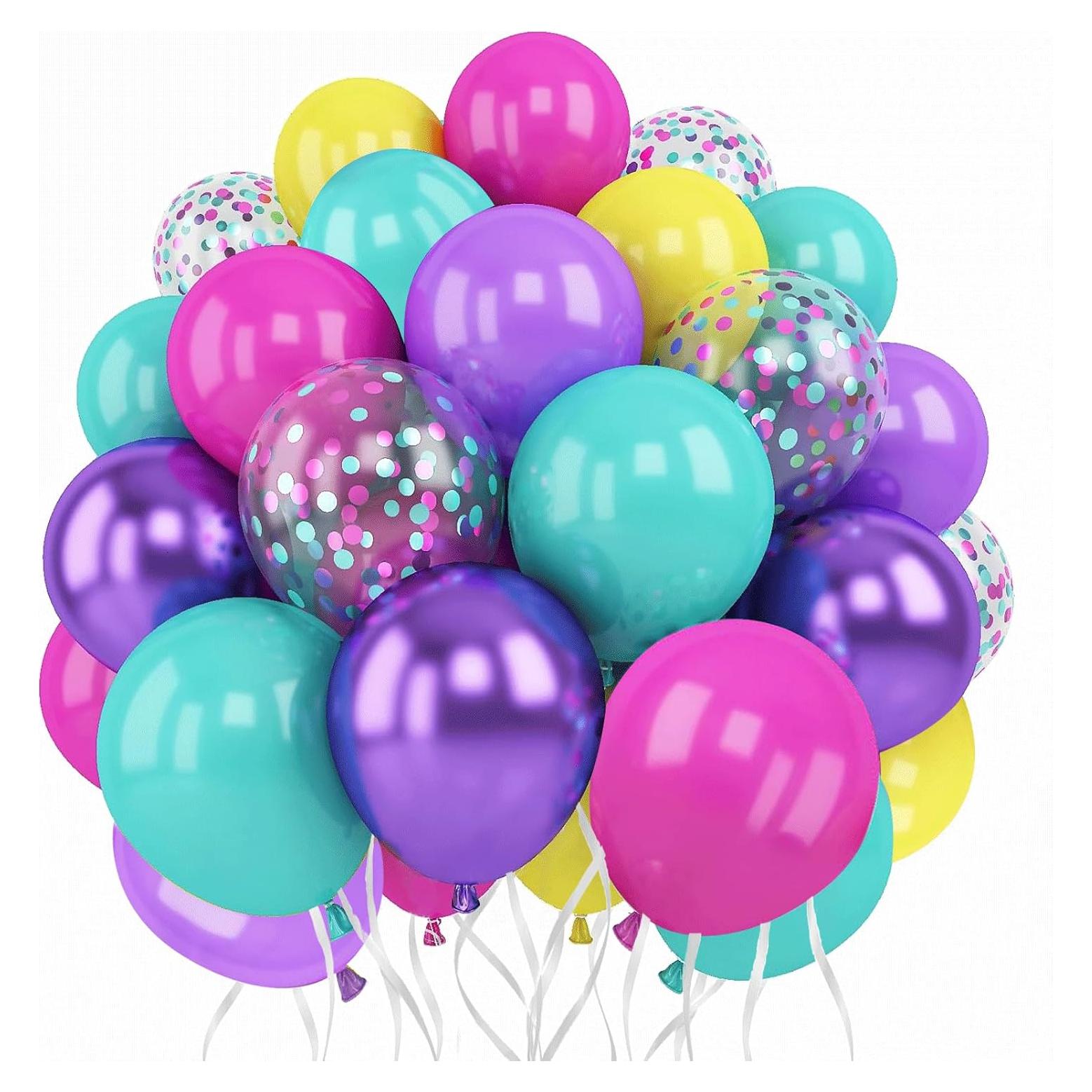 Globos de Fiesta Vanjehou 50 Pcs 30 cm Rosa Azul Púrpura