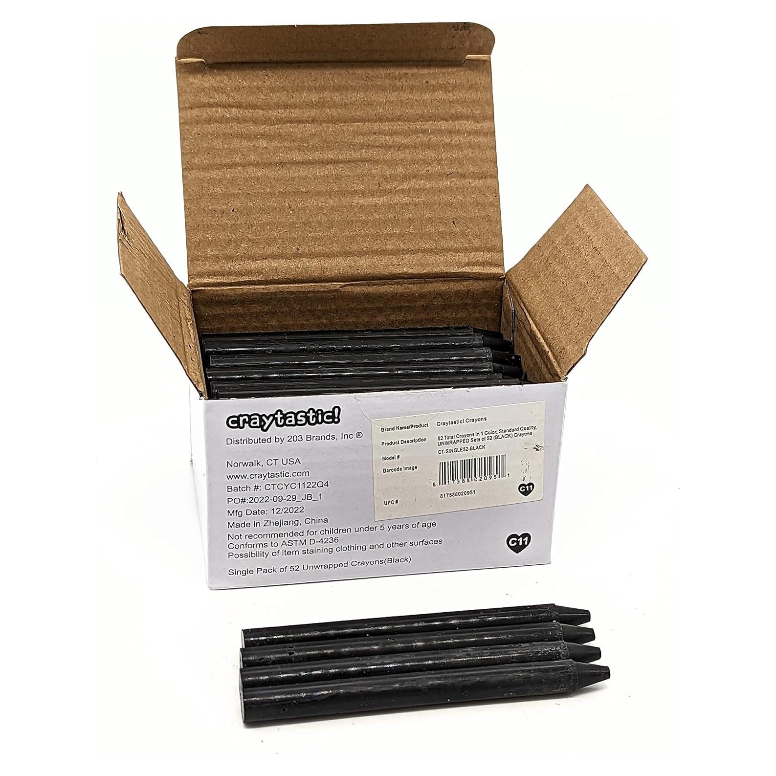 Crayones a granel Craytastic! 52 unidades sin papel Negro