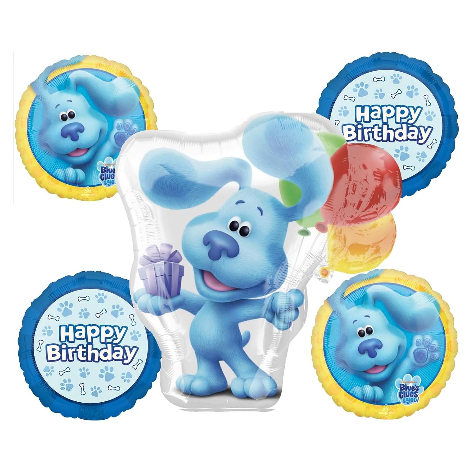 Ramo de Globos de Fiesta Anagram 5 Piezas Azul y Perro