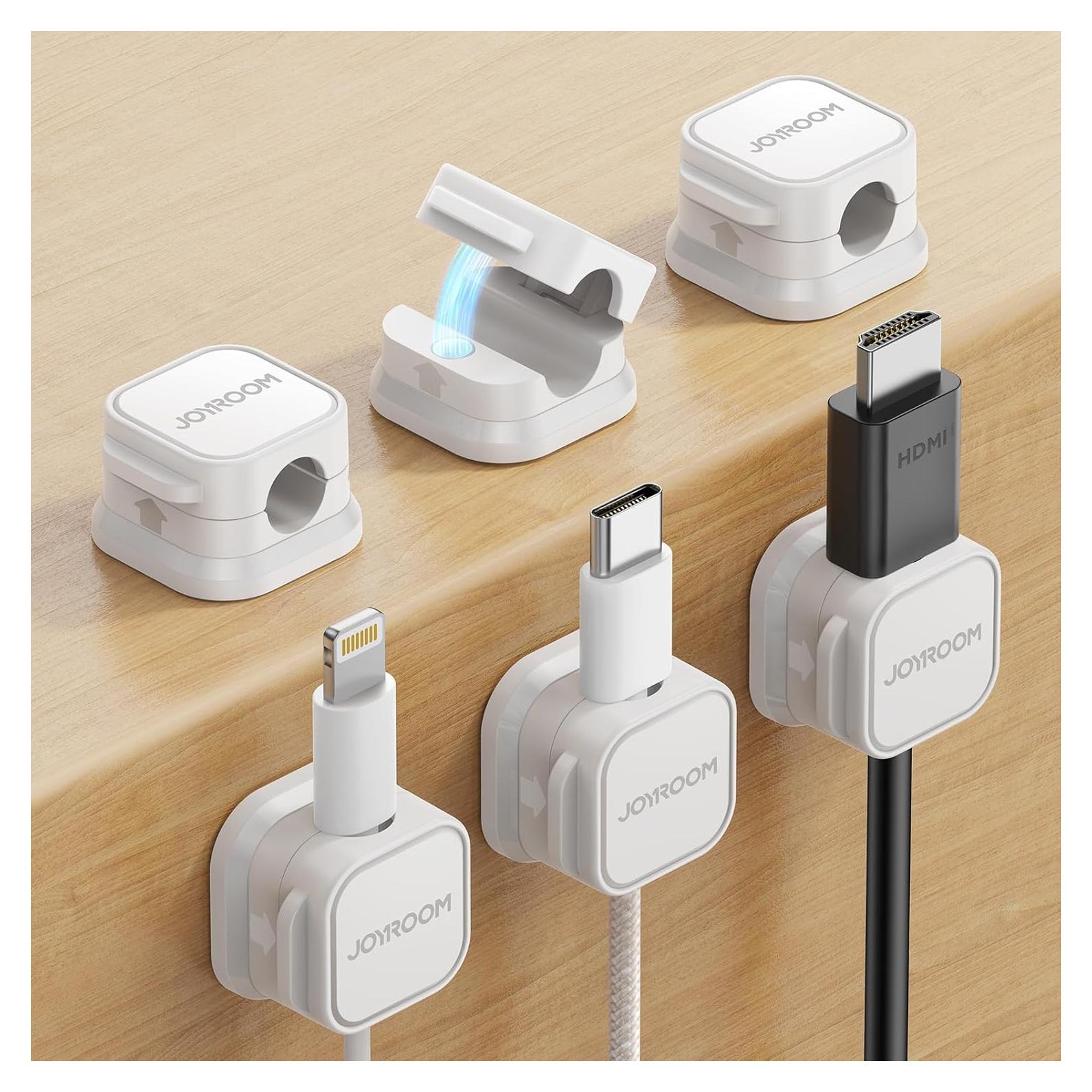 Paquete de 6 Clips Magnéticos JOYROOM para Gestión de Cables