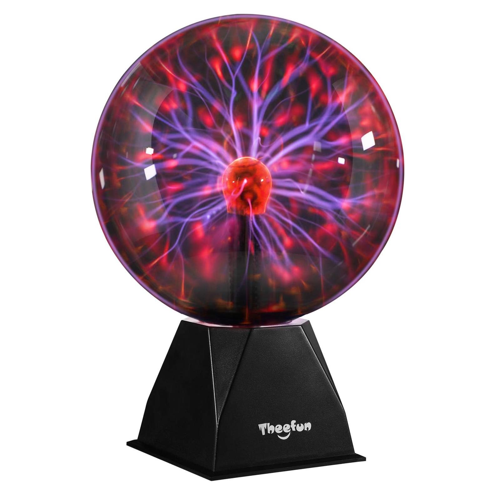 Esfera de Plasma Theefun 20.32 cm Táctil y Sonido Luz Eléctrica