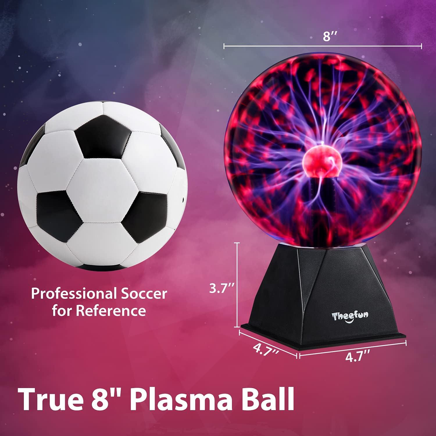 Esfera de Plasma Theefun 20.32 cm Táctil y Sonido Luz Eléctrica