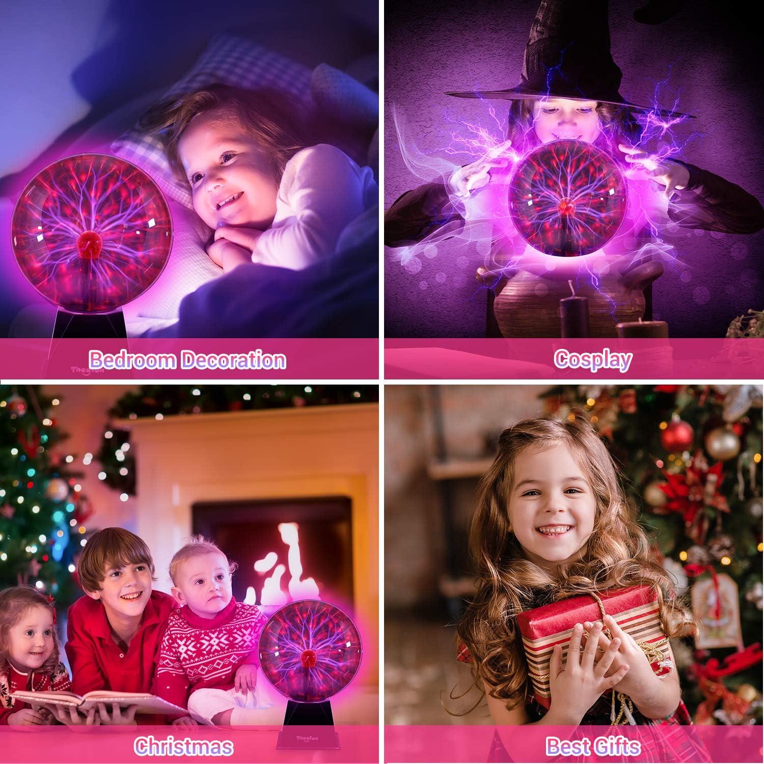 Esfera de Plasma Theefun 20.32 cm Táctil y Sonido Luz Eléctrica