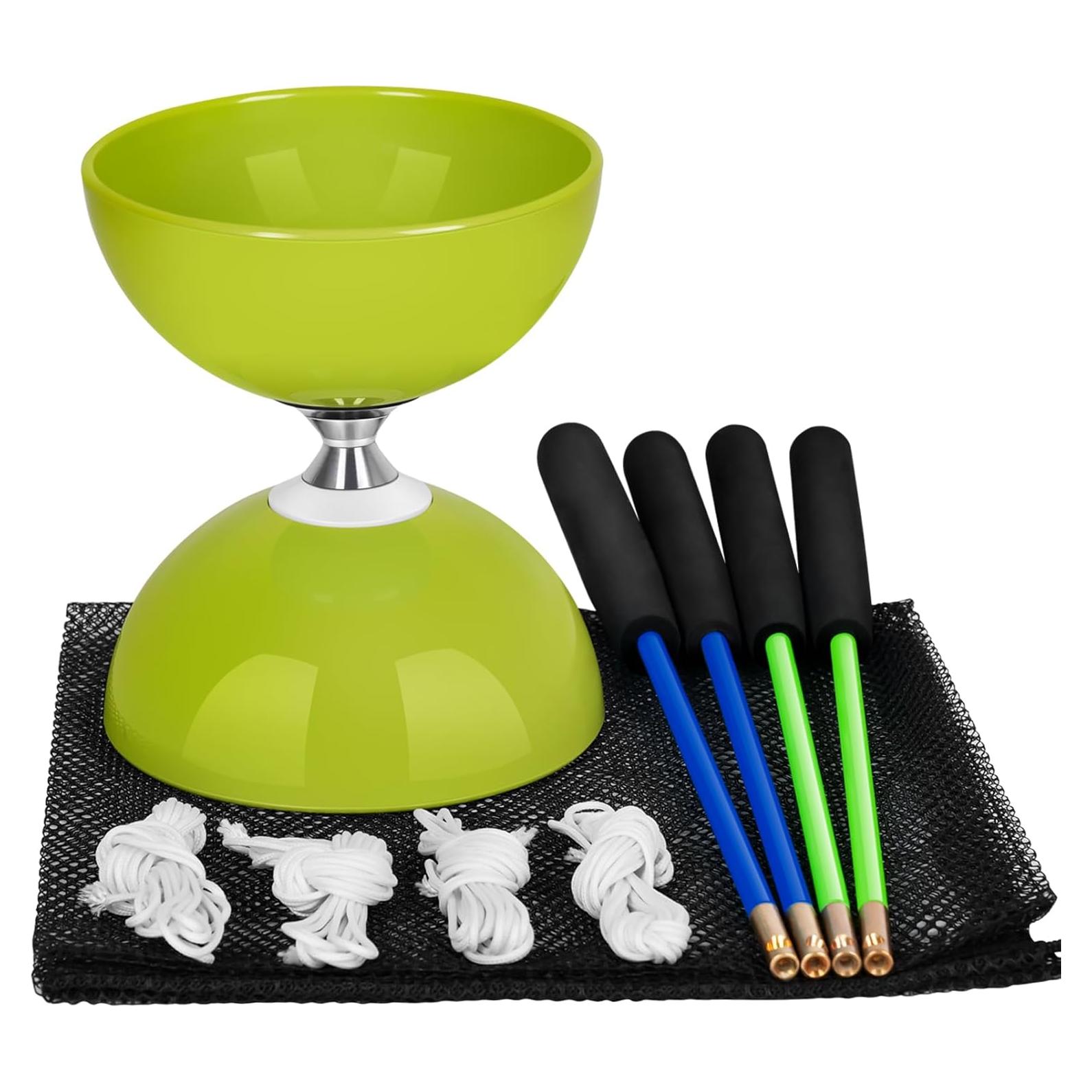 Yoyo Diabolo BODY RHYTHM Verde 12,7 cm con Palos y Cuerdas