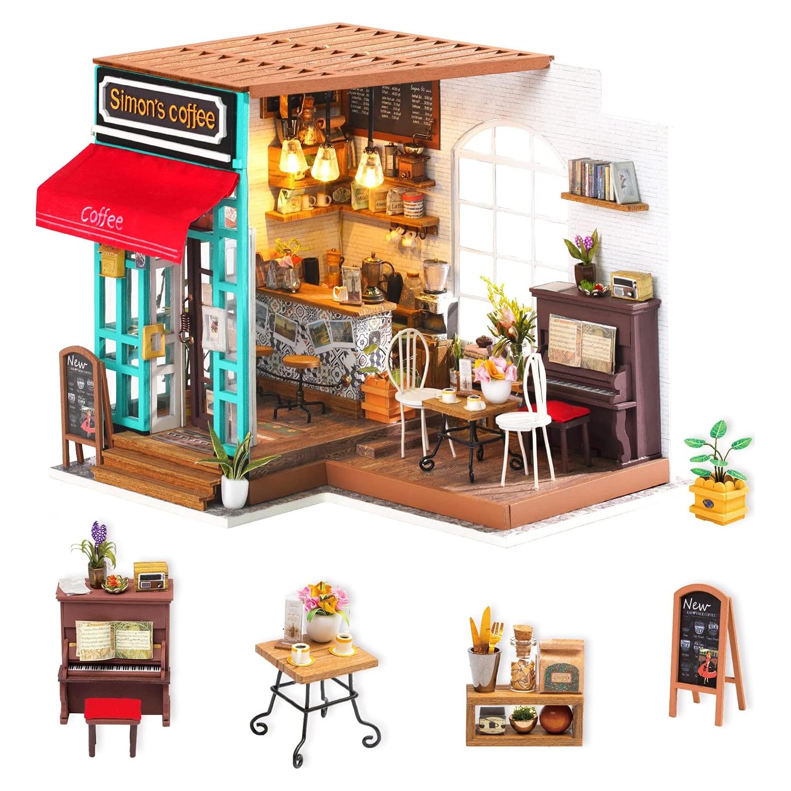 Rolife Casa de Muñecas Miniatura DIY Cafetería 21x13cm