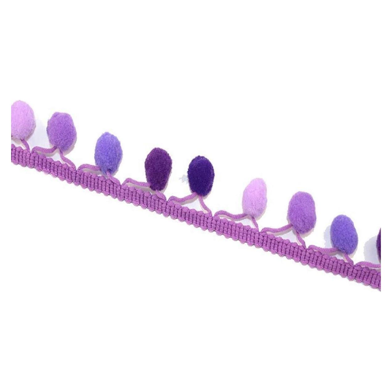 Cinta Pom Pom Yalulu 5 Yards Arcoíris 2.7 cm Púrpura