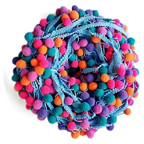 Cinta Pom Pom Yalulu 457.2 cm Azul 2 para DIY