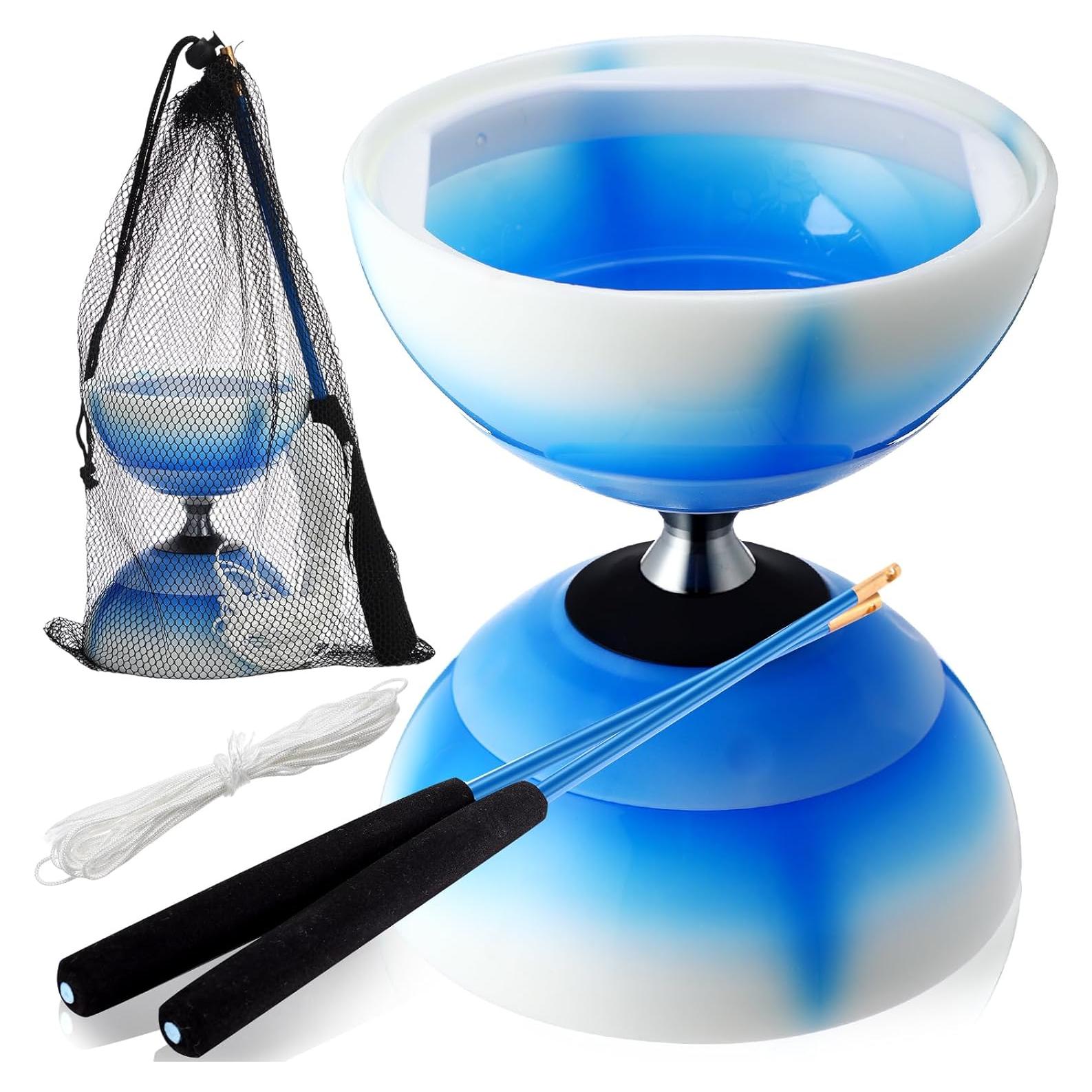 Juego de Diabolo Chino Simgoing LED Azul Fuego Completo