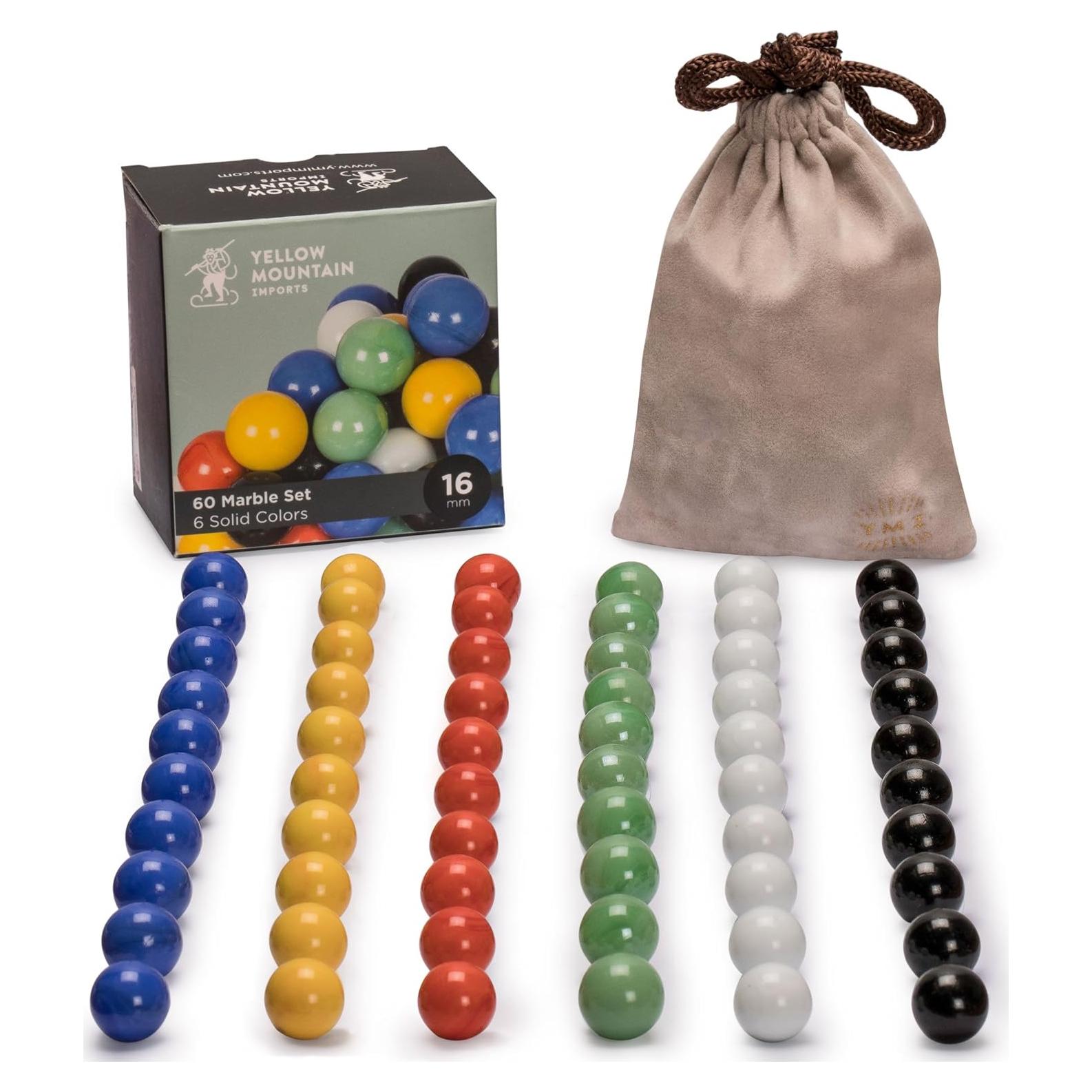 Juego de canicas chinas 60 piezas Yellow Mountain 16 mm