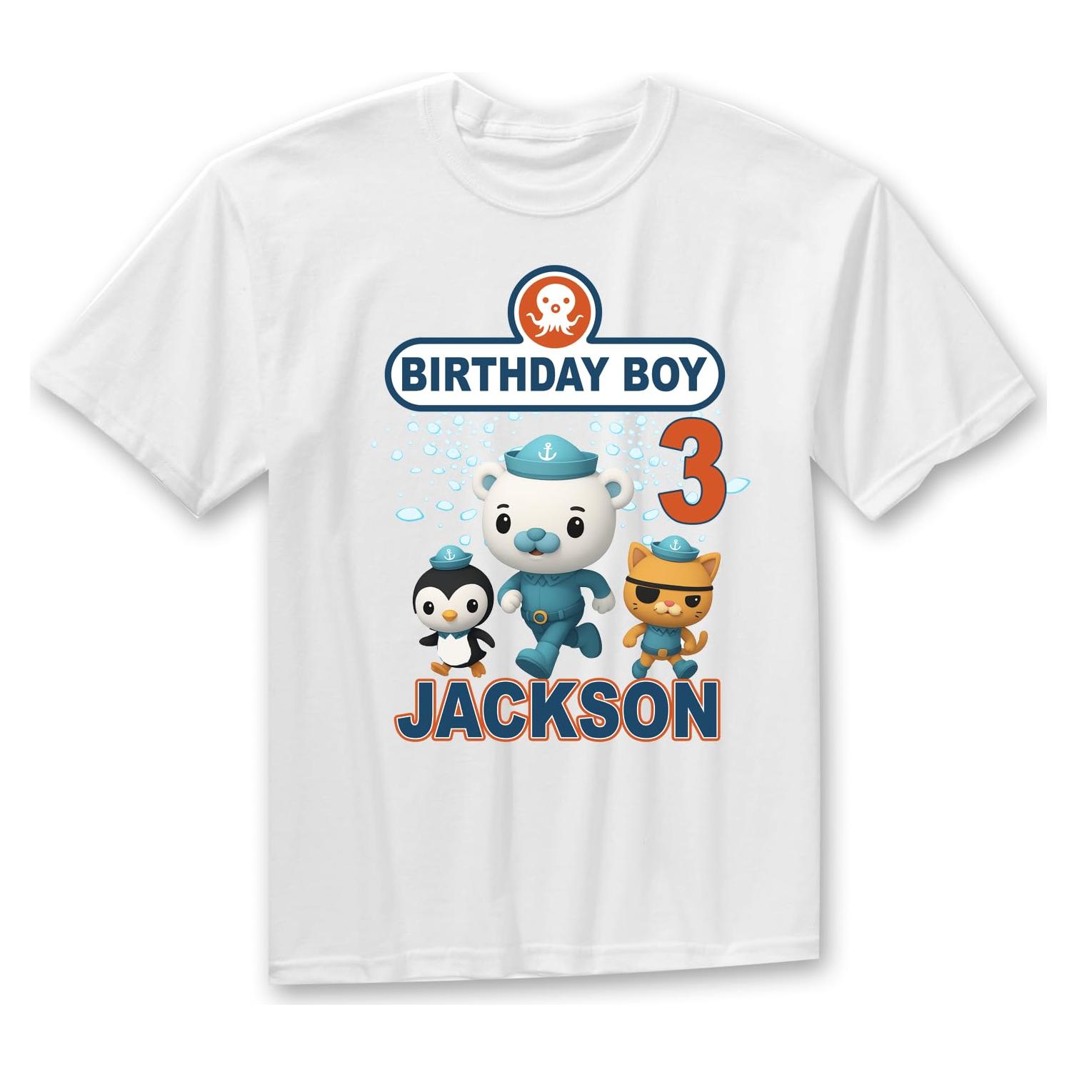 Camiseta de Cumpleaños Octopod Capitán Barnacles 2-6 Años