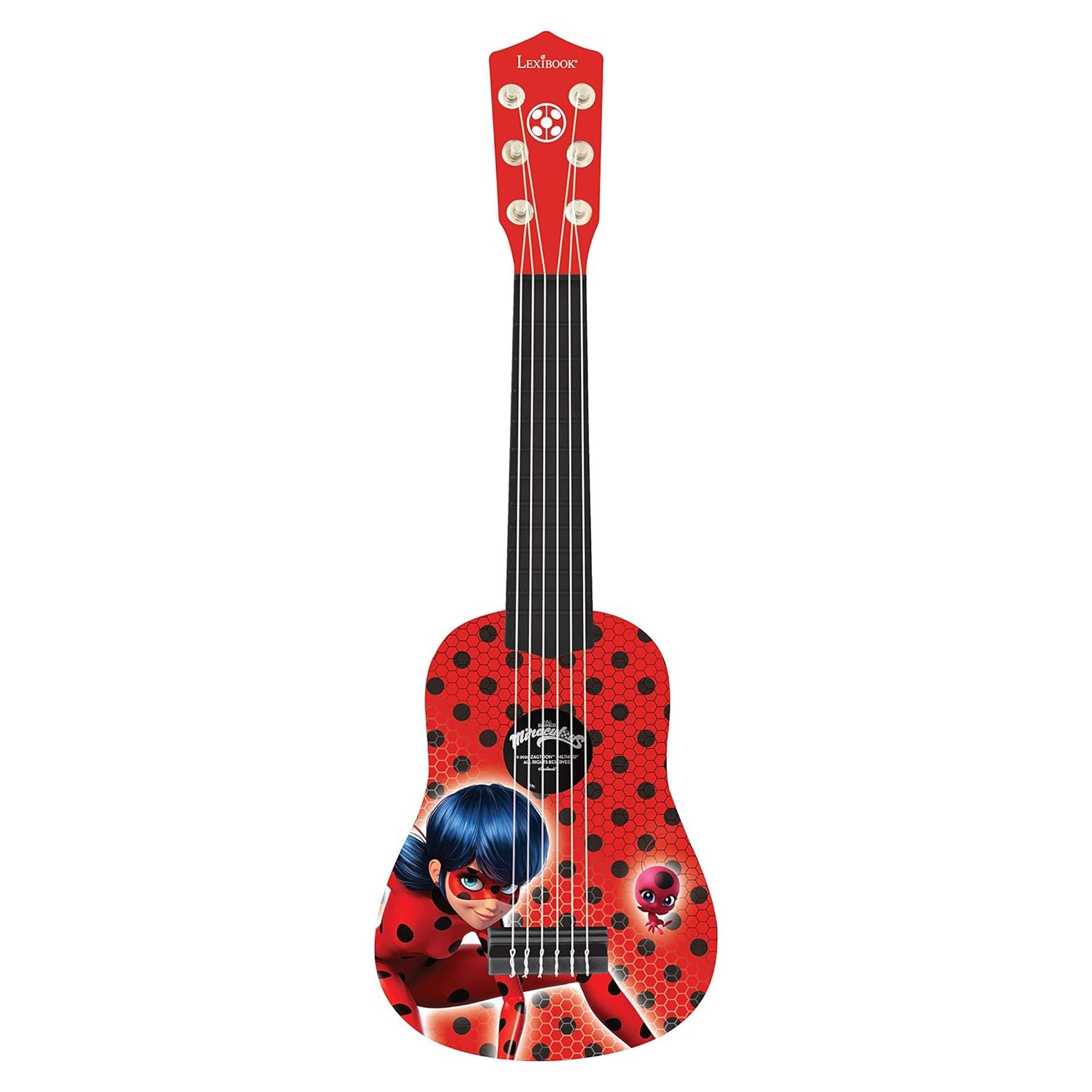 Guitarra Infantil Lexibook Miraculous Ladybug 53cm 6 Cuerdas