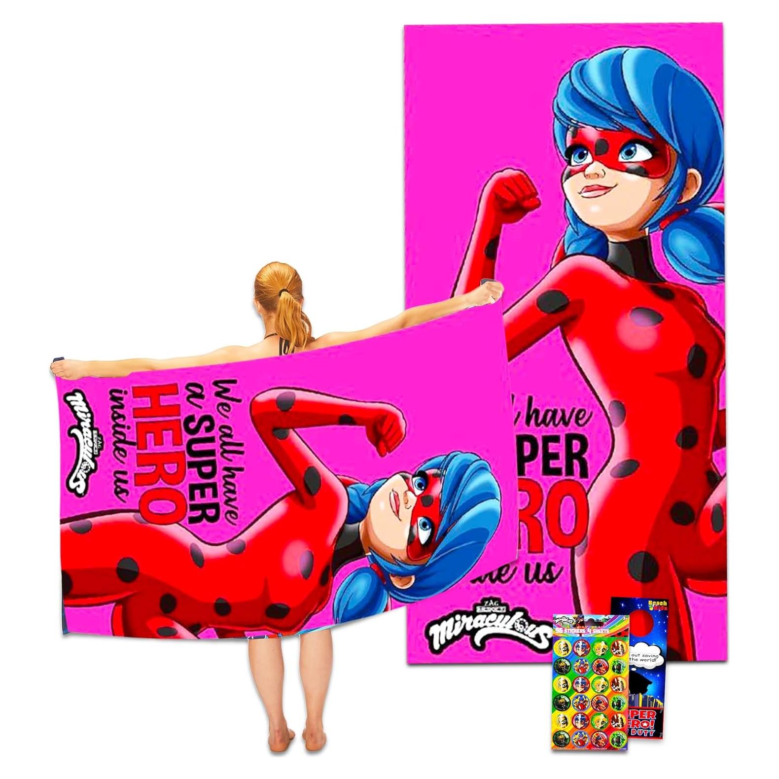 Juego de Toallas de Playa Miraculous Ladybug - Algodón 137x69cm