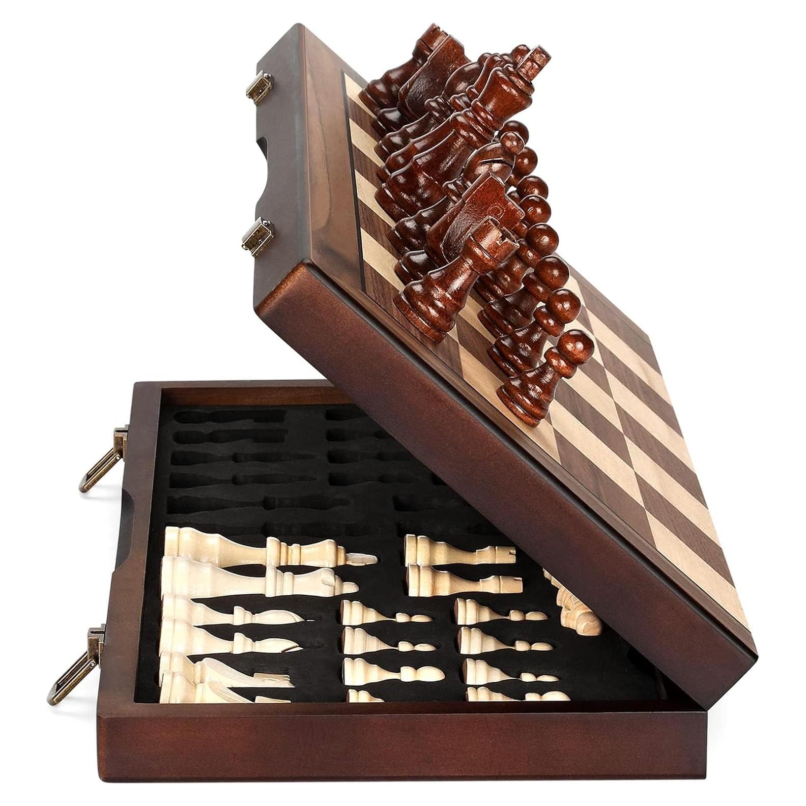 Juego de Ajedrez Magnético de Madera Cymy 38 cm Plegable