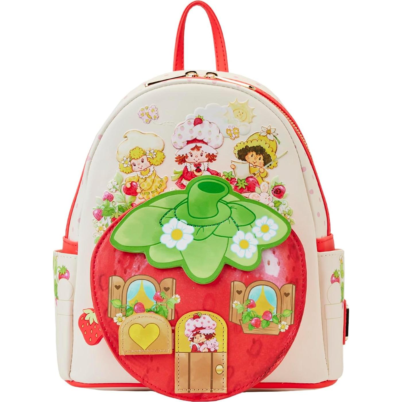 Mochila Mini Casa de Fresa Loungefly 23x27x11cm Vegana