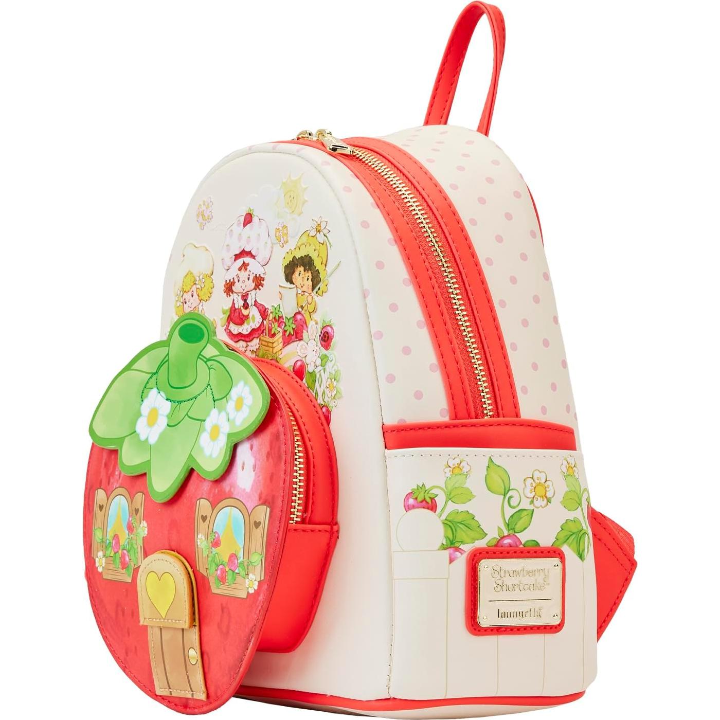 Mochila Mini Casa de Fresa Loungefly 23x27x11cm Vegana