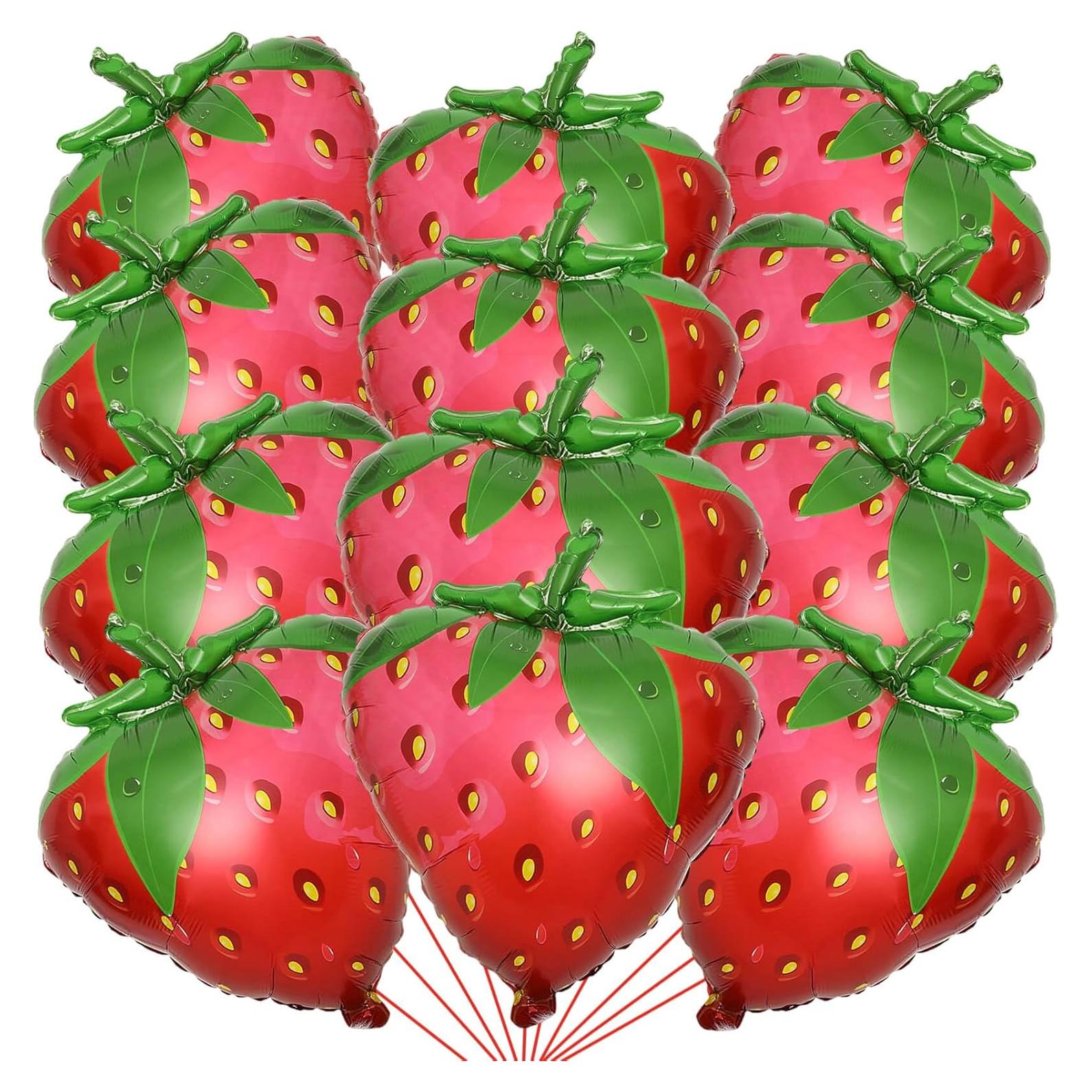 Paquete de 12 globos de fresa LHOAVWE 58 cm para fiestas