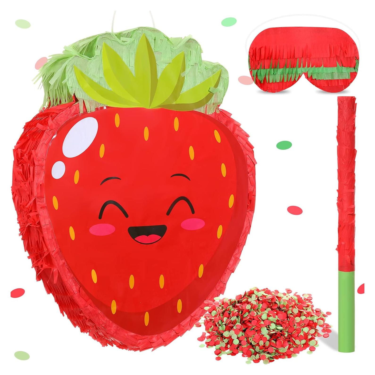 Piñata de Fresa Sratte para Fiesta Tropical 40x30x8 cm