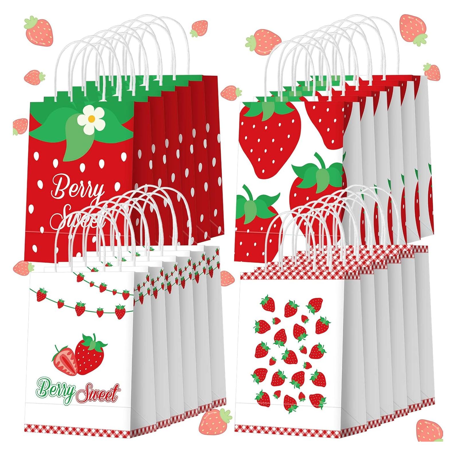Bolsas de Fiesta de Fresa Outus - 24 Pcs 21x15x8 cm