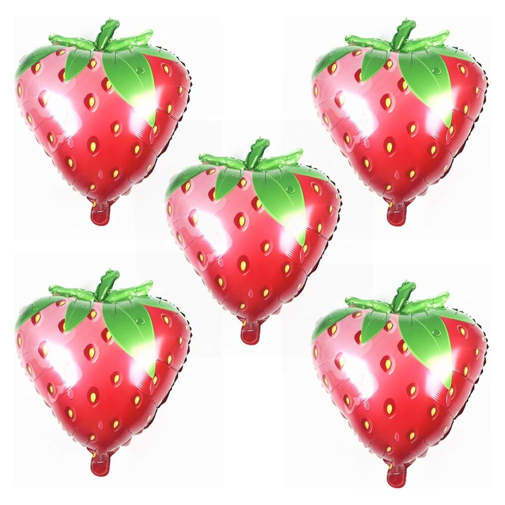 Globos de Fresa Mylar 5PCS 72 cm Decoración Fiesta Bebé