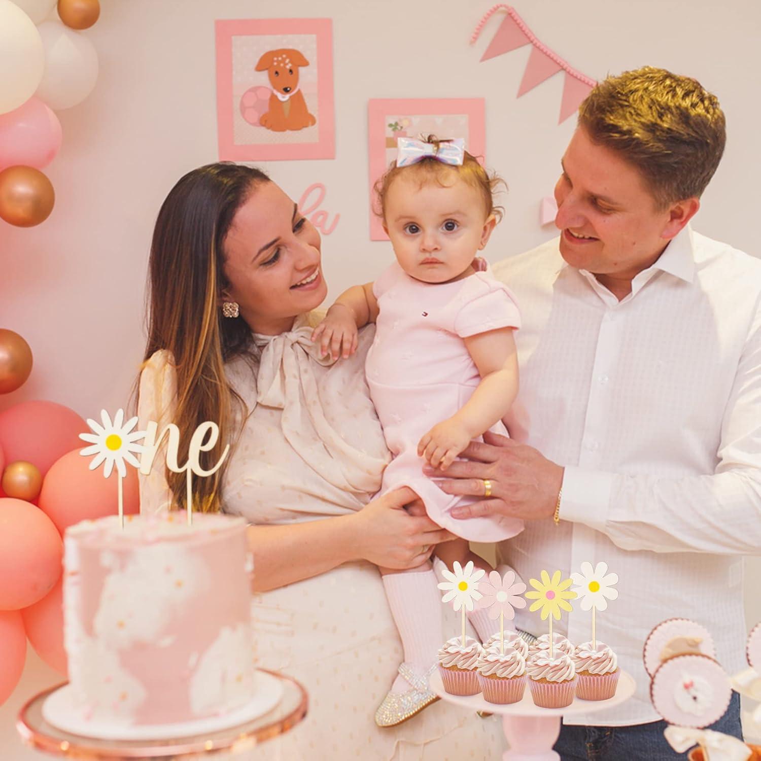 Topper de Pastel de Madera Boho Margarita 5 Piezas BkeeCten