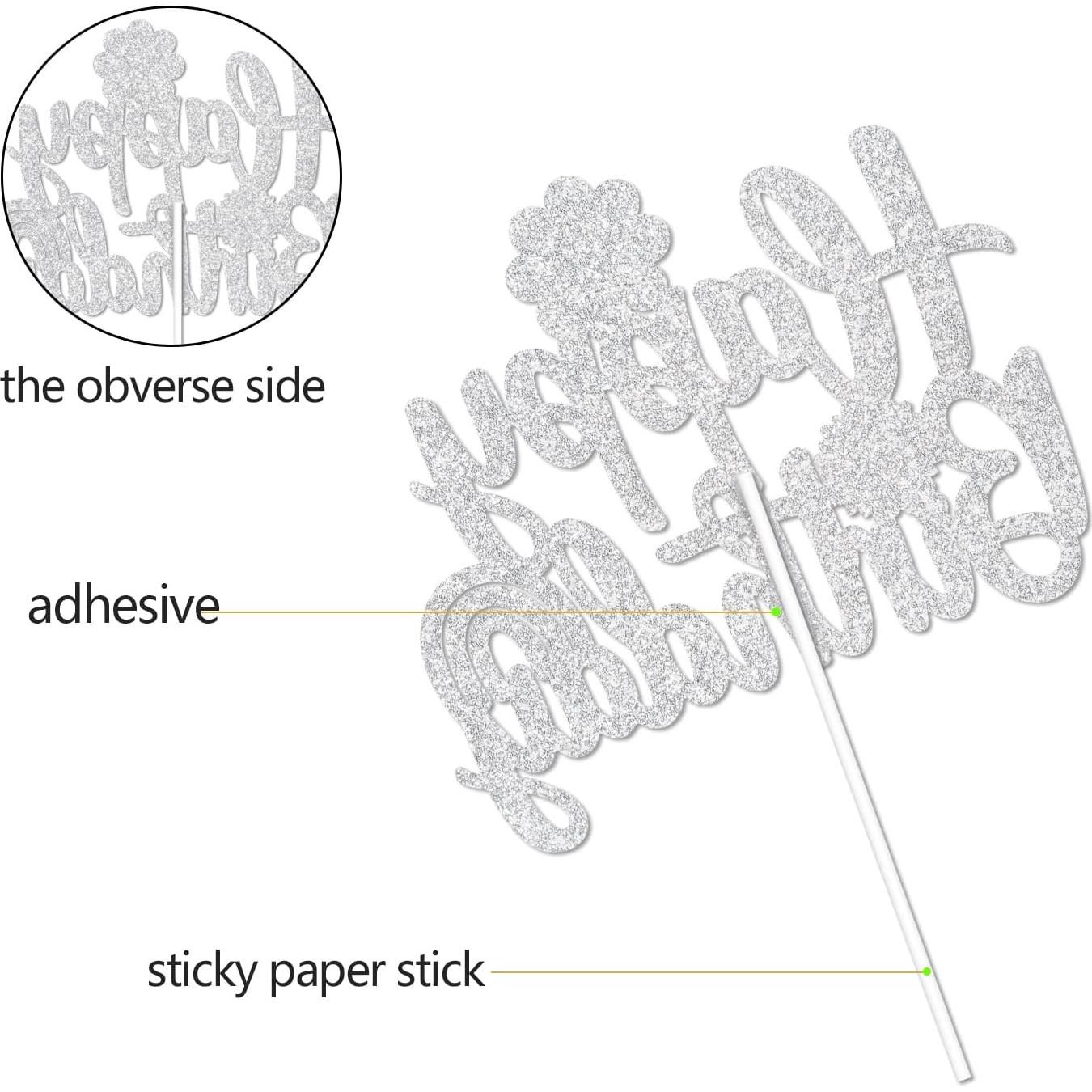 Toppers de pastel Groovy Happy LHCING - Decoración retro boho