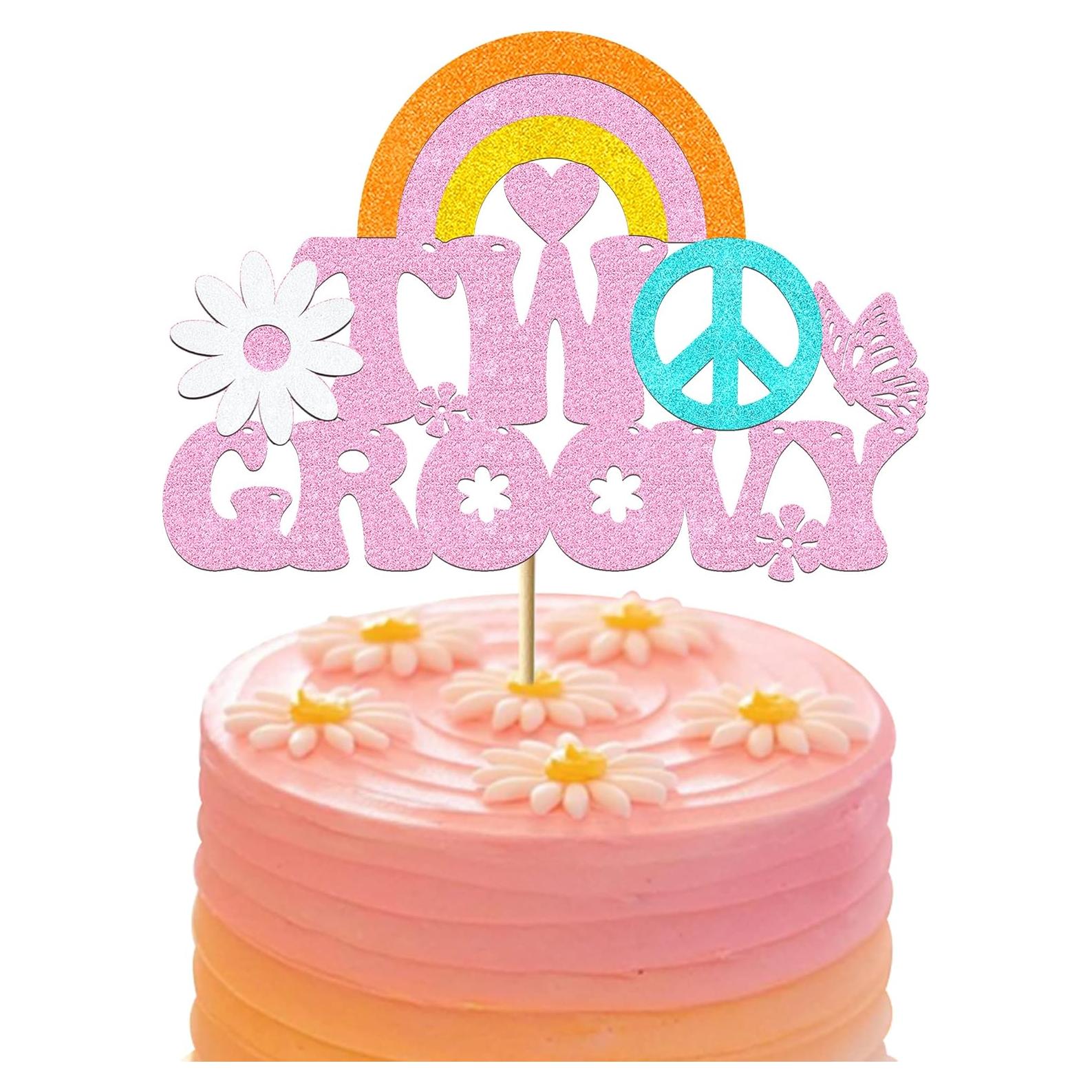 Topper de Pastel Dos Groovy Vivicraft 17x12.2cm Ecológico